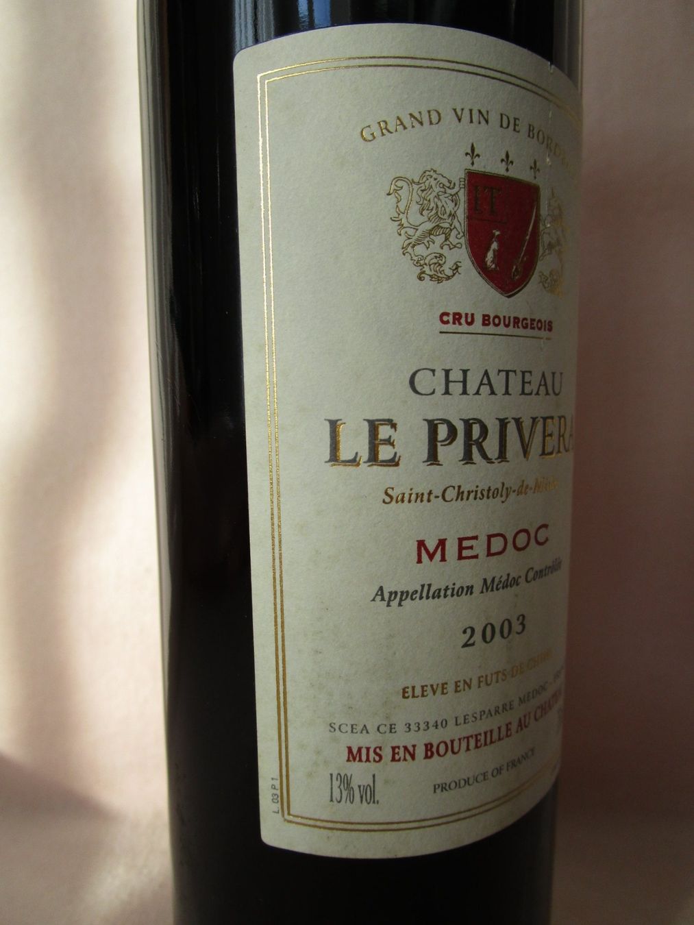 Vino: 2003 Chateau Le Privera, Medoc / IF008 – Nuovo (secondo la descrizione) da Eschenbach SG venduto da brocarte 2