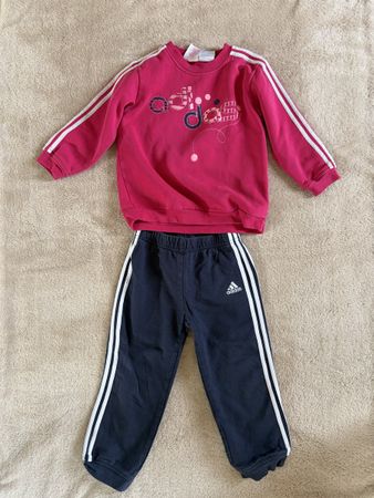 Adidas survêtement fille rose/bleu marine, taille 98
