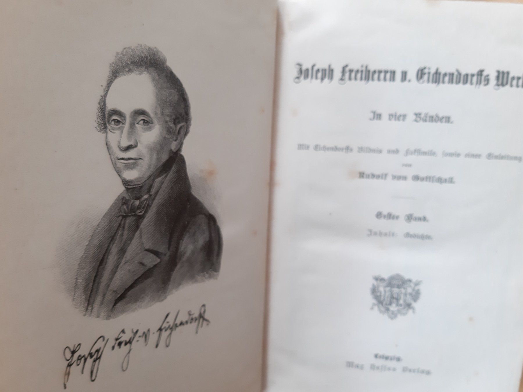 Bücher: Joseph Freiherr v. Eichendorffs Werke, 2 Bände, Antik – Gebraucht aus Rotkreuz von nigal