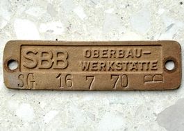 16.7.1970 SBB Messing Schild Schweiz ev. Kanton St. Gallen