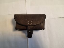 Antike Leder-Tasche  Magazin Tasche Militär Armee 