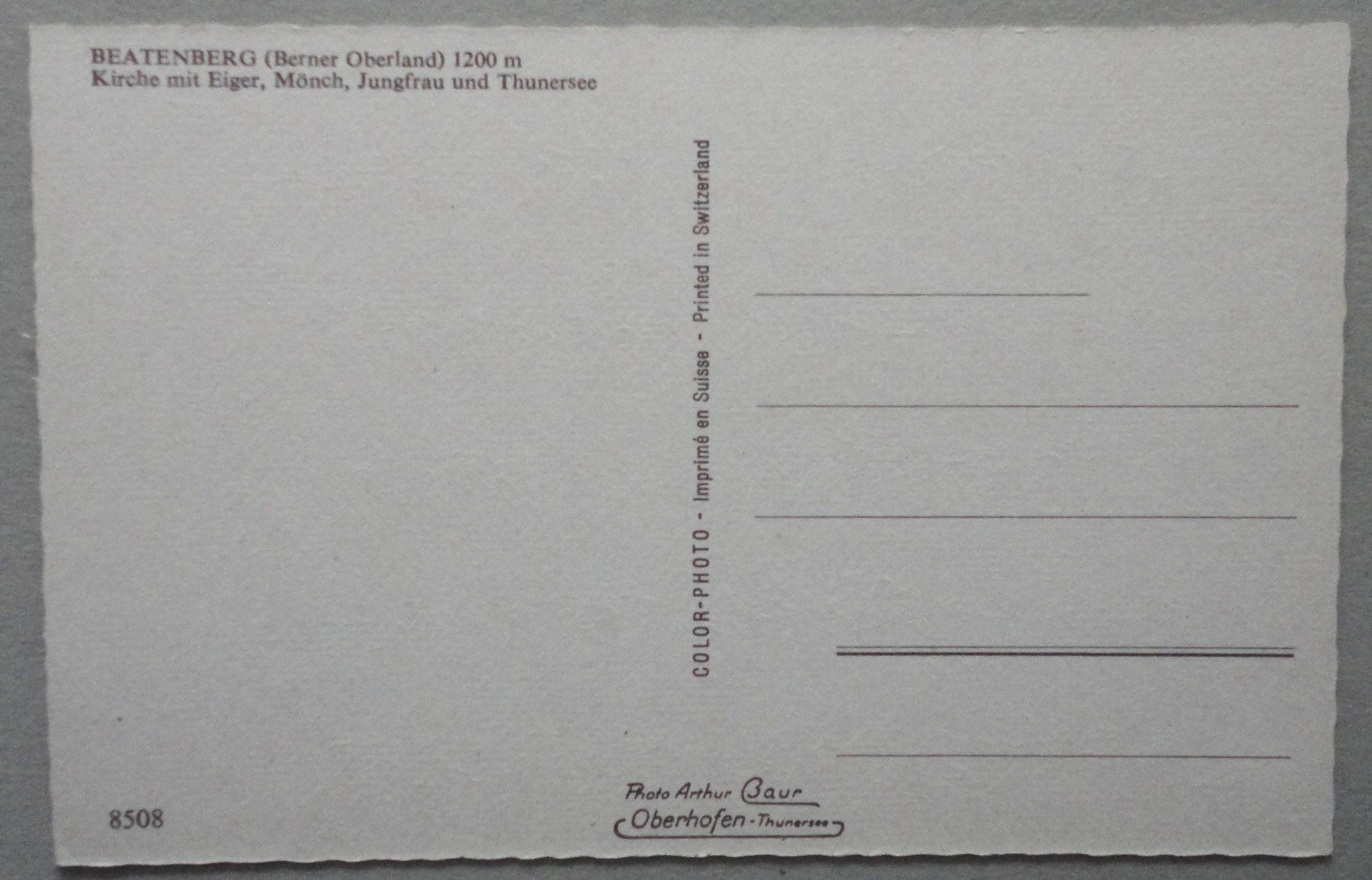 Cartoline postali: Beatenberg 1200 m (Berner Oberland) – Usato da Fétigny venduto da Billy2miny 1