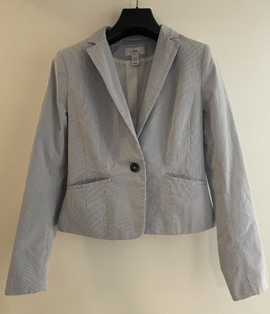 Blau weißer Kurzblazer für Sommer Gr 36