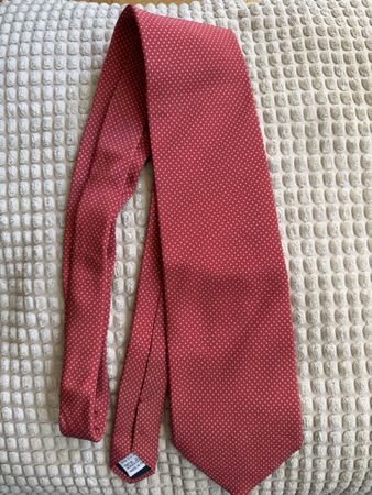 Cravate Valentino rouge à pois blancs 