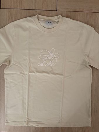 T-shirt Arte Antwerp, motif brodé, couleur beige, taille M