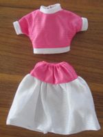 Mattel Barbie 2 teilig Dress weiss rosa Oberteil
