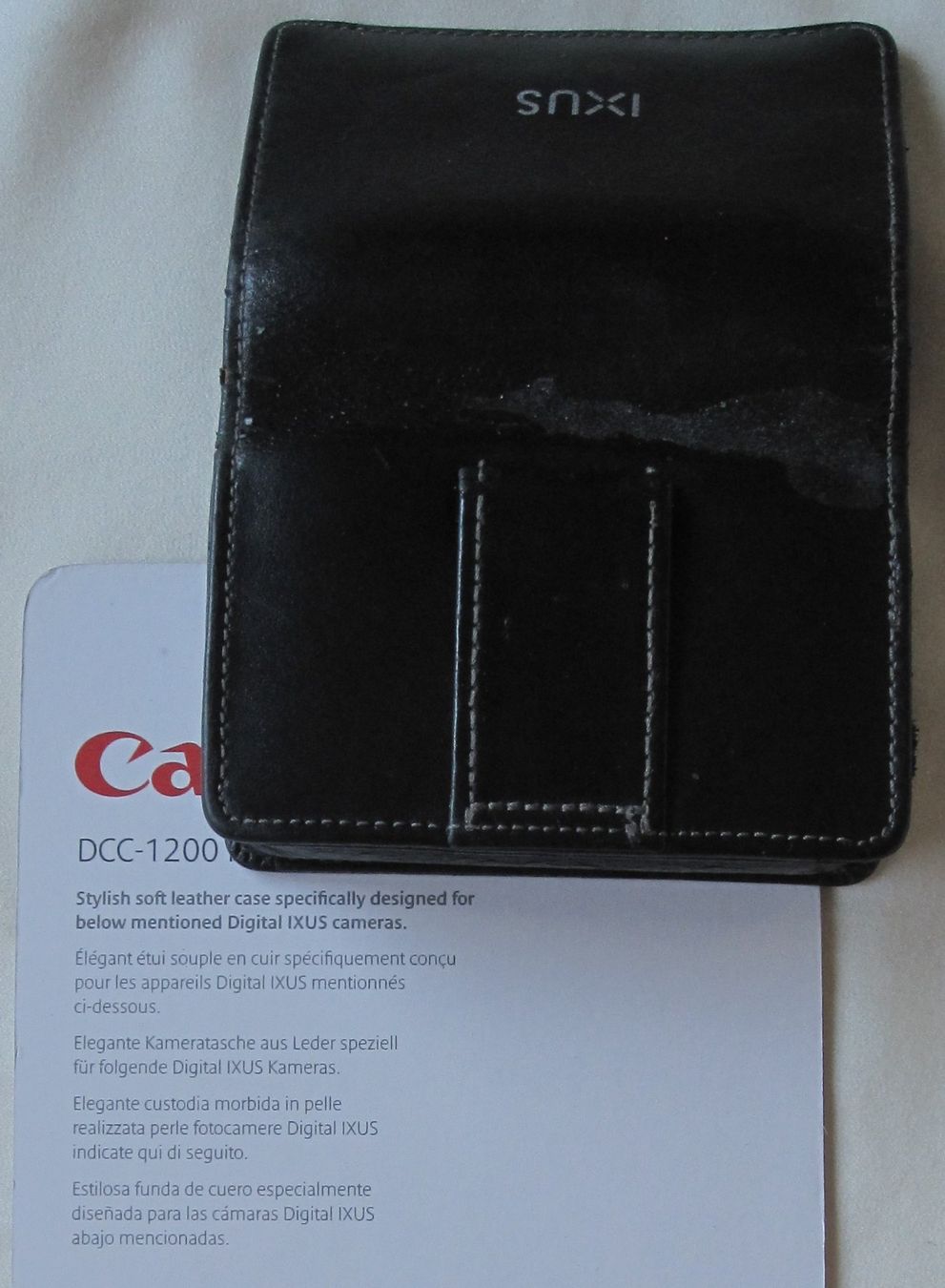 Canon Borse: Étui caméra CANON en cuir souple, noir. Usagé. – Usato da Nyon venduto da WHTF 9