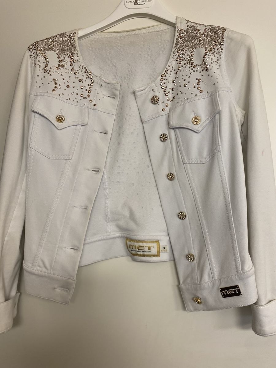 Giacche: White rhinestone jacket, size S – Usato da Eggersriet venduto da VintageCouture86