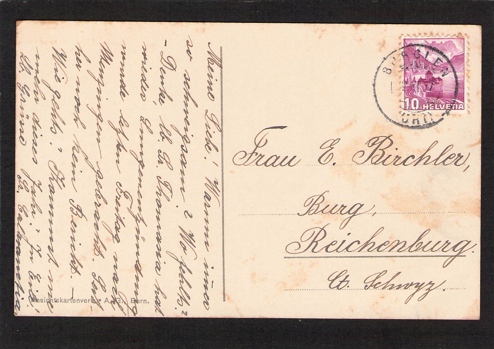 Cartoline postali: #Bürglen UR , gel. 1937 – Usato da Reichenburg venduto da Pipo-67 1