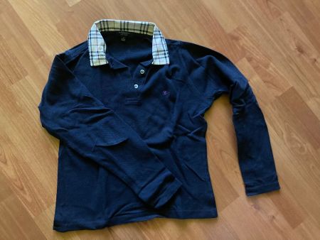 Burberry Langarm-Poloshirt dunkelblau