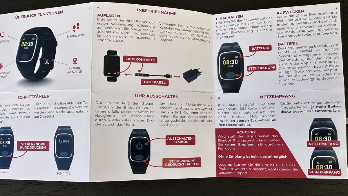Smartwatch: Notrufuhr James B8 Pro schwarz – Usato da Uster venduto da Rtvburkhardt 5