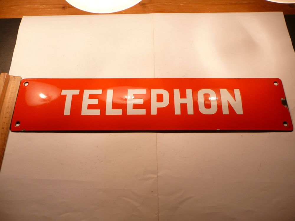 EMAILSCHILD VINTAGE TELEPHON ORIGINAL EMAILLIERT BOMBIERT (Gebraucht ...