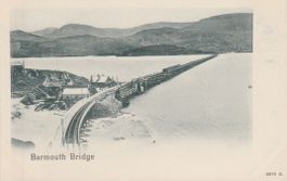 old UK Postcard BARMOUTH BRIDGE  peacock series‪ AK uncircol