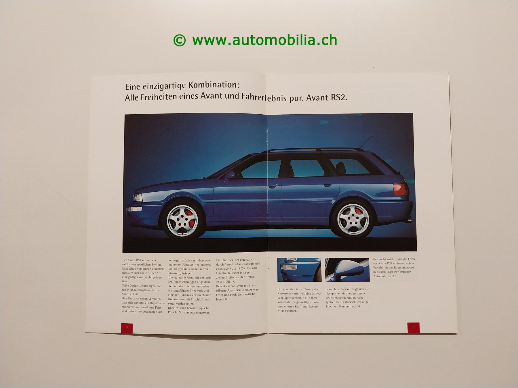 Audi Dokumente: Audi RS2 Avant 1994/01 Prospekt deutsch – Gebraucht aus Weingarten-Kalth von Bettelbruenneli 2