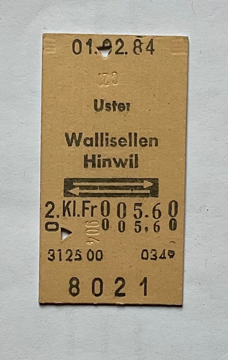 Biglietti: Altes Billett aus Karton von 1984 – Usato da Endingen venduto da nathan05