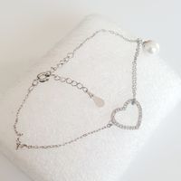 Armband aus silber 925  mit Herz und Perle
