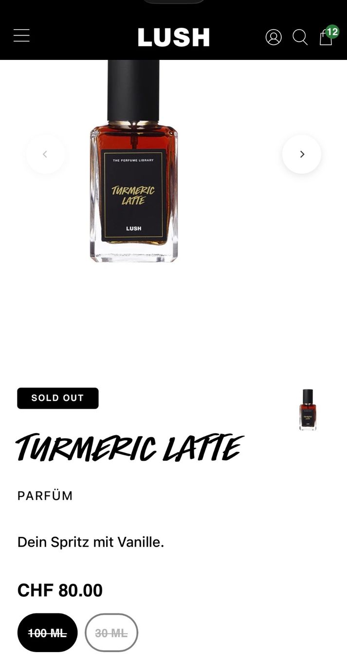 Lush Profumi & Eau de Toilette: Lush Turmeric Latte Eau de Parfum - Duftprobe - 2 ml – Usato da Zürich venduto da deruja 4