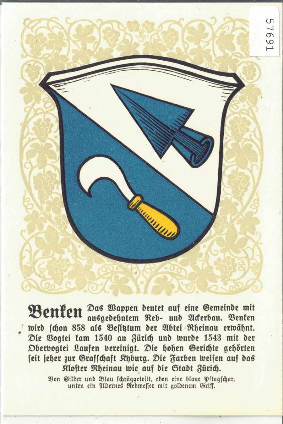 Ansichtskarten: Benken - Gemeindewappen – Gebraucht aus Ettingen von Kartenplanet