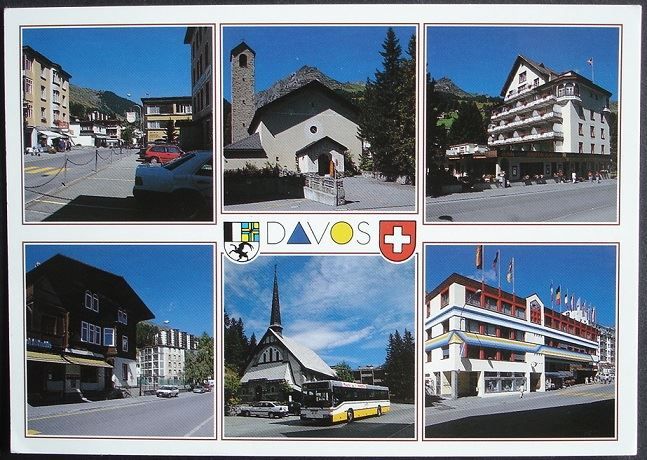 Cartes postales: DAVOS Platz und Dorf - Auto, Postauto – D'occasion à Jona par philajona