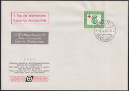 1945, W24 (PAX-Überdruck) auf adresslosem FDC, Kat: 200.-+