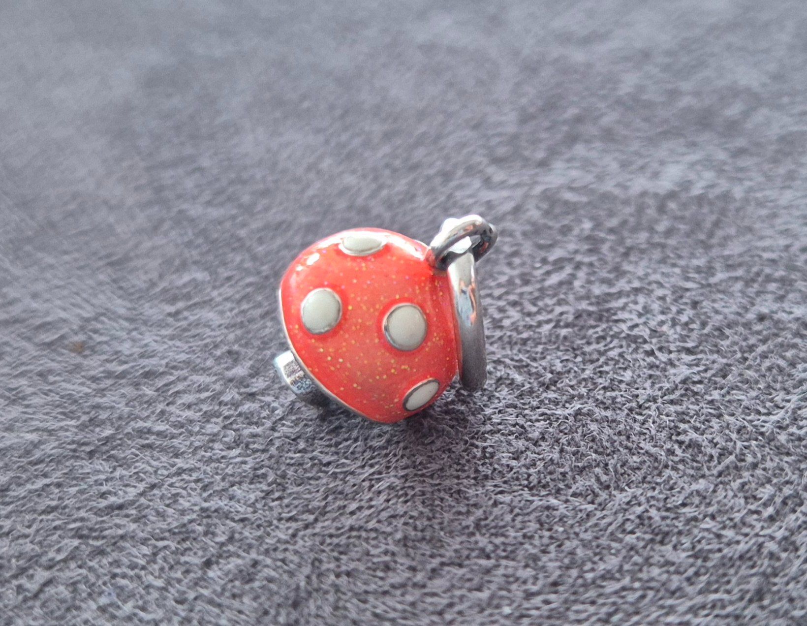 Anhänger: Silber Charm Pilz orange +Garantie – Neu (gemäss Beschreibung) aus Rotkreuz von Carbone_Bijou-Shop 2
