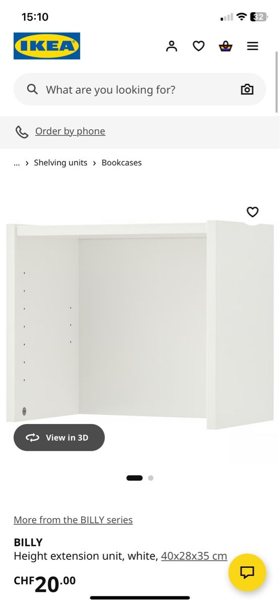 Regale: IKEA Billy Height extension unit, white, 40x28x35 cm – Neu und originalverpackt aus Thalwil von jon_xx9b