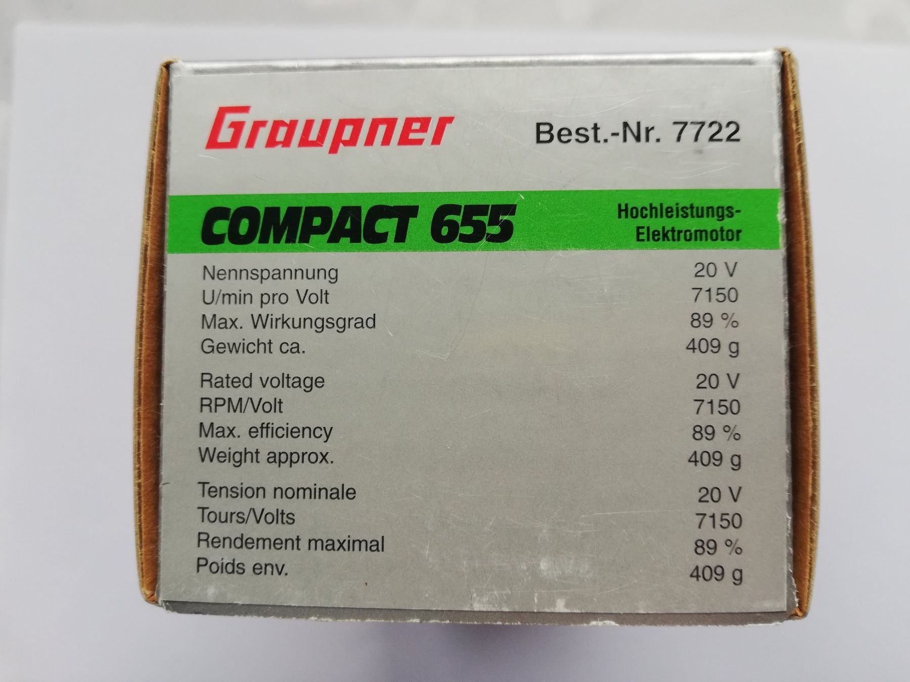 Graupner Modellismo RC: Graupner COMPACT 655 Brushless-Motor 20V – Nuovo e nell'imballaggio originale da Flüh venduto da AMS-Modellbau 1
