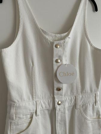 Chloé White Denim Dress, Size fr40, New with Tags!