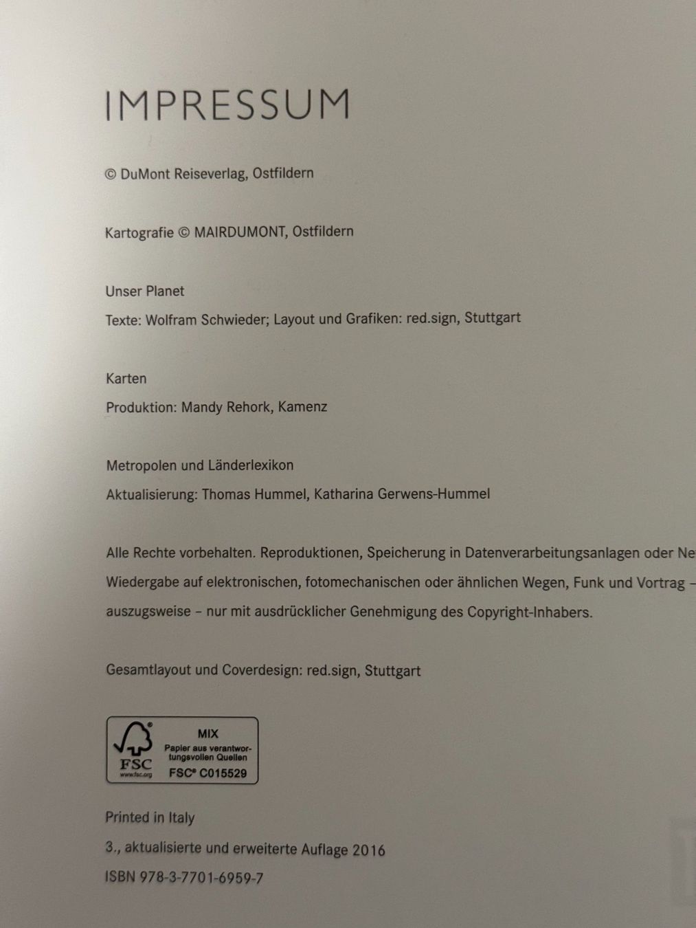 Libri: WELTATLAS - DER GROSSE DUMONT – Usato da Embrach venduto da Rondamaro 2
