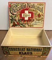 antike Holzschachtel CHOCOLAT NATIONAL KLAUS  ca1920-er