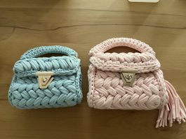 Handtasche rosa & hellblau 