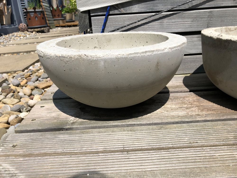 2 Beton Schalen Vogeltränke Gartendeko Teich Bienen Wasser Kaufen auf
