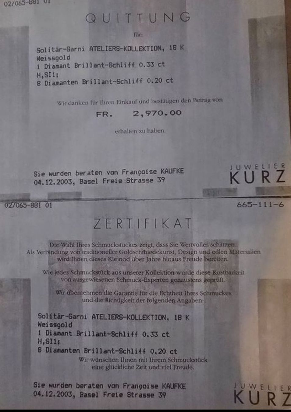Anelli: Diamantring,  Goldring  – Nuovo (secondo la descrizione) da Zürich venduto da Reni8048 6