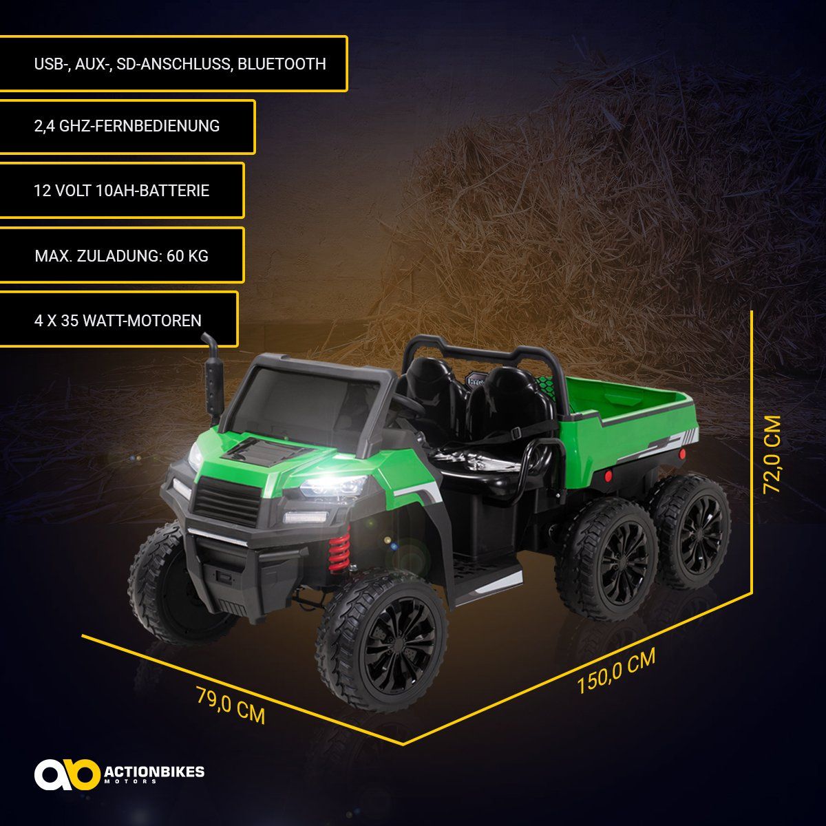 Veicoli per bambini: UTV-Kinder-Elektroauto A730 mit 6x4 Vierradantrieb, 2-Sitzer – Nuovo e nell'imballaggio originale da Cham venduto da G-Money_swiss 4