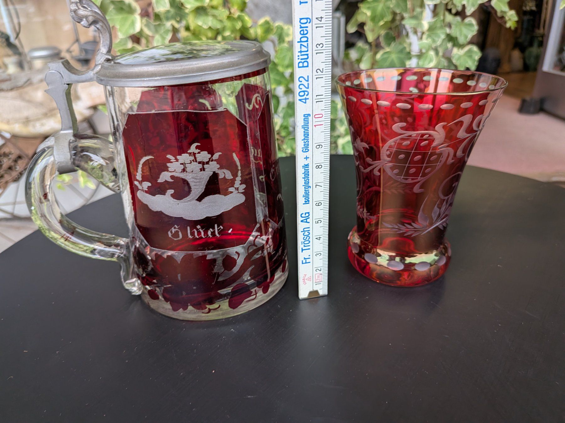 Verres: 2 antike Gläser rot – D'occasion à Emmen par Brockofsky 6