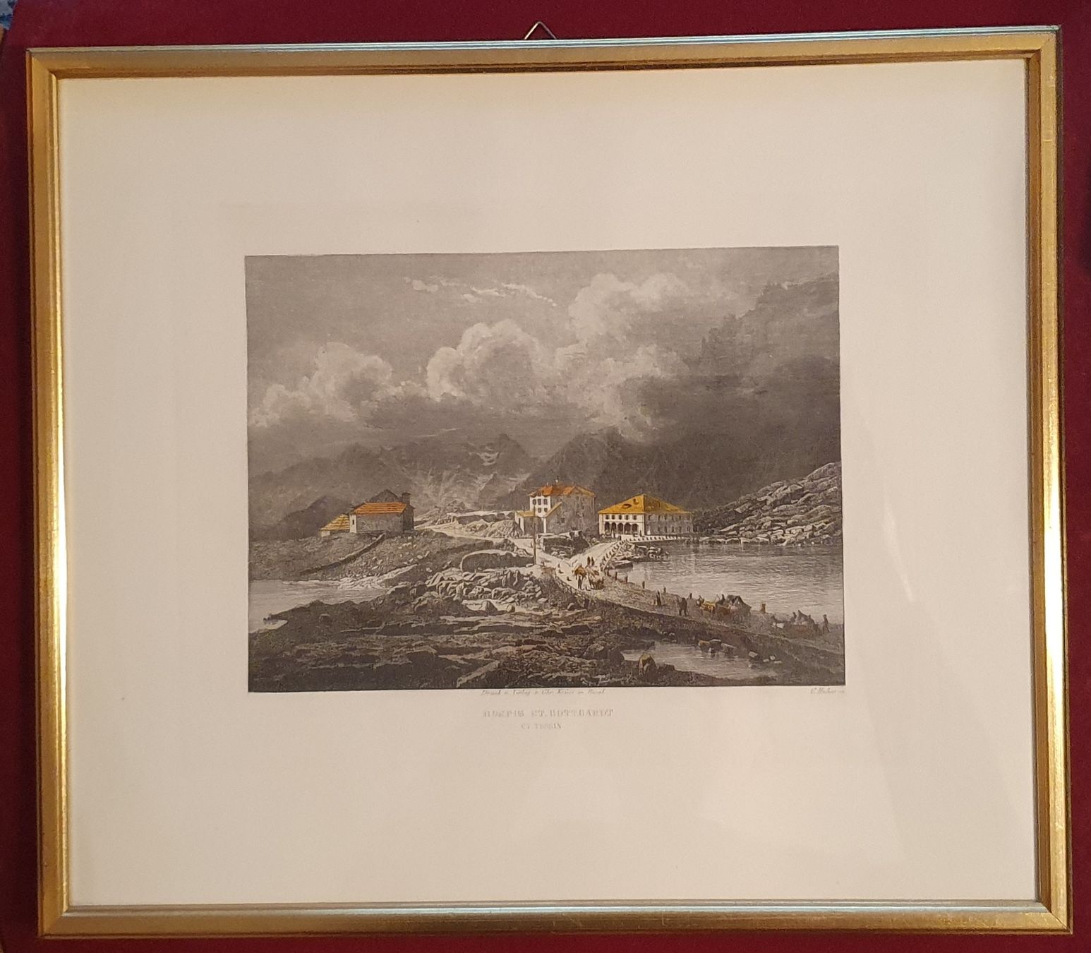 Incisioni: Bild - colorierter Stich - Hospiz St.Gotthard – Usato da Kreuzlingen venduto da Rschweiz1 1