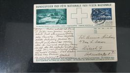 Bundesfeier 1931 Postkarte Sturm-/Katastrophenhilfe