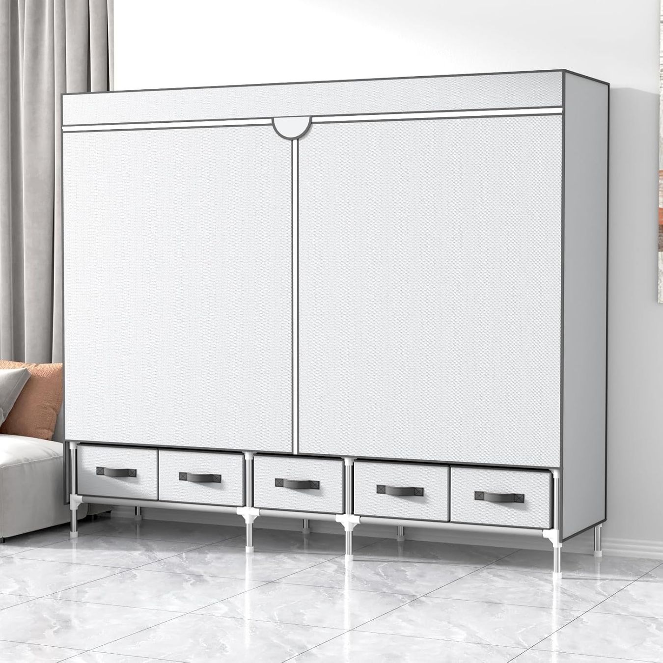 Armadi: Grosser Stoff-Kleiderschrank mit Schubladen, – Nuovo e nell'imballaggio originale da Gränichen venduto da omniadeals 3