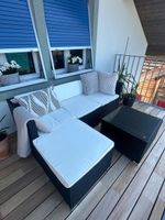 Gartenlounge 4-teilig Rattan Optik schwarz