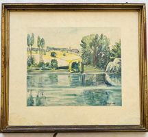 Original-Aquarell von Eugen Henziross – Signiert, sti