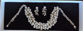 Edles, silberfarbenes Collier mit Ohrringen - neuwertig!