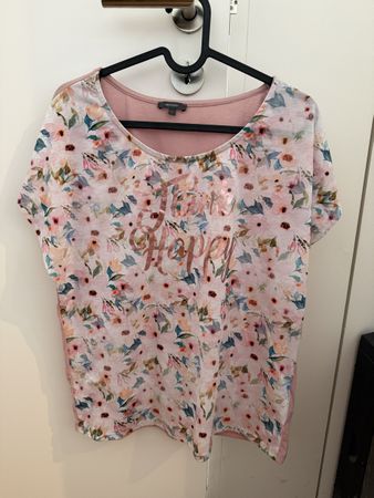Sommerliches Damen T-Shirt mit Blumenmuster, Gr.L, neuwertig