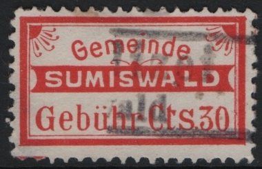 Tutti i francobolli: 30 Cts. Fiskalmarke der Gemeinde SUMISWALD – Usato da Eglisau venduto da Chperfins