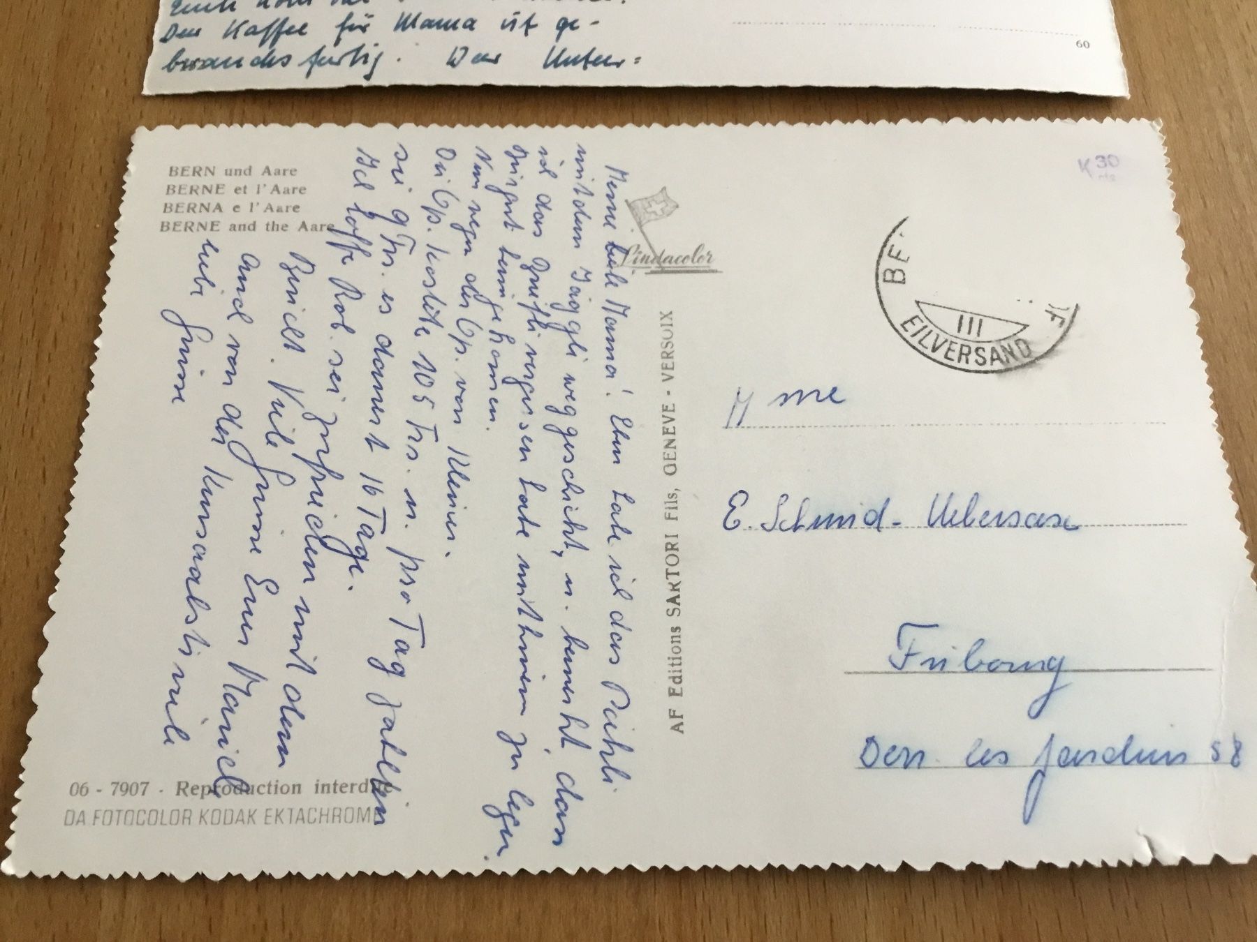 Cartoline postali: Bern  -  Münster   -  Rosengarten – Usato da Kerzers venduto da Georges3210 2