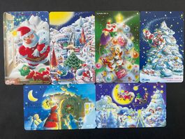 6 Telefonkarten aus Japan. Weihnachts-Motive