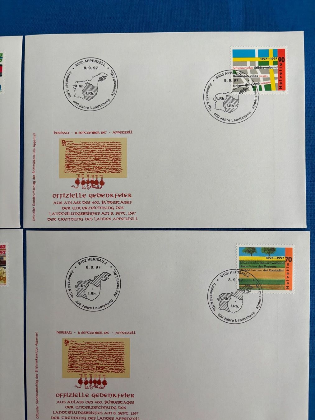 Tutti i francobolli: 1997  Sechs verschiedene Ersttagsbriefe – Usato da Horw venduto da Luki49 3