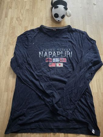 T-shirt manches longues Napapijri, taille M, bleu marine.