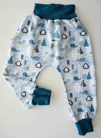 Sweat Pumphose mit pinguin und Eisbär- 86/92 NEU