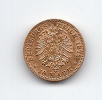 (130) Bayern, 10 Mark 1875, vz/stgl Gold
