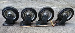 4 Stk Schwerlastrollen, Lenkrollen 28 cm, Drehbar